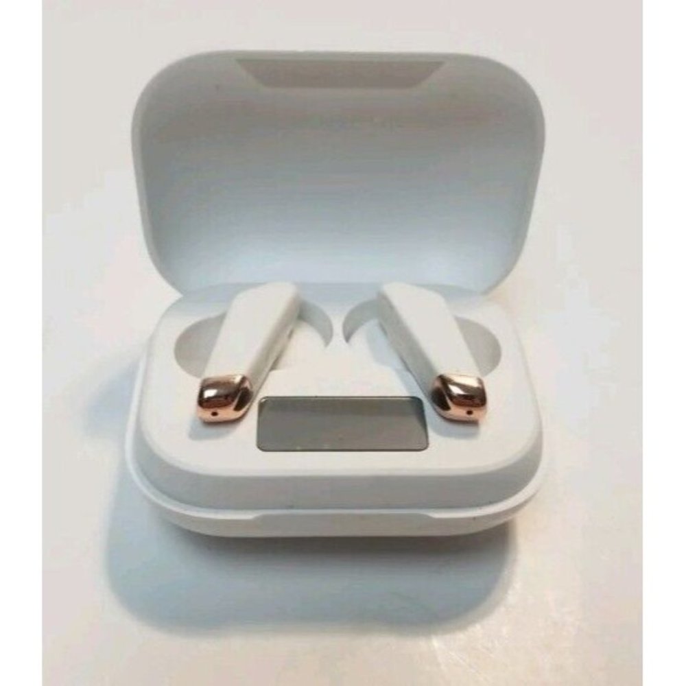 H70 Truly Wireless 5.0 Earbuds White 3 Button Mic Universal Control 8 Hour Batte